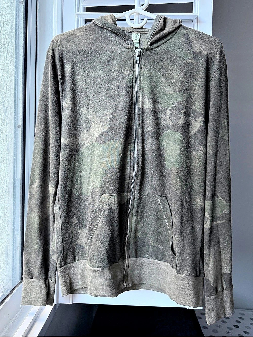 Alternative Apparel Men's Camo Full Zip Hoodie Sweatshirt M